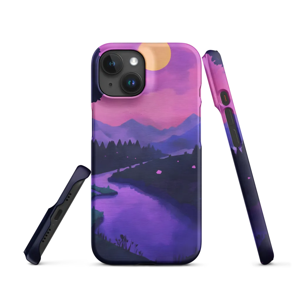Serene Landscape with River and Moon | Phone Case