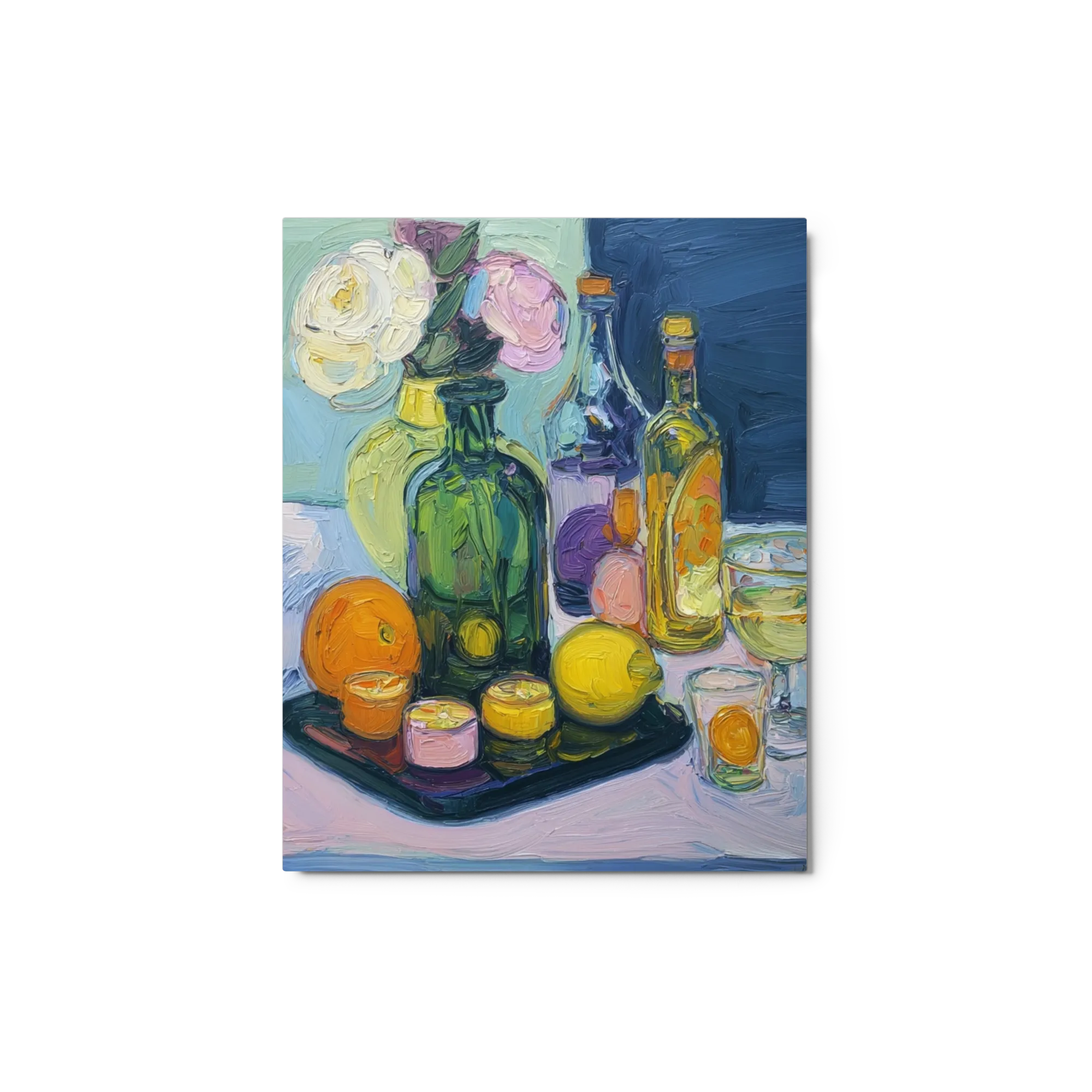 Still Life with Bottles and Flowers