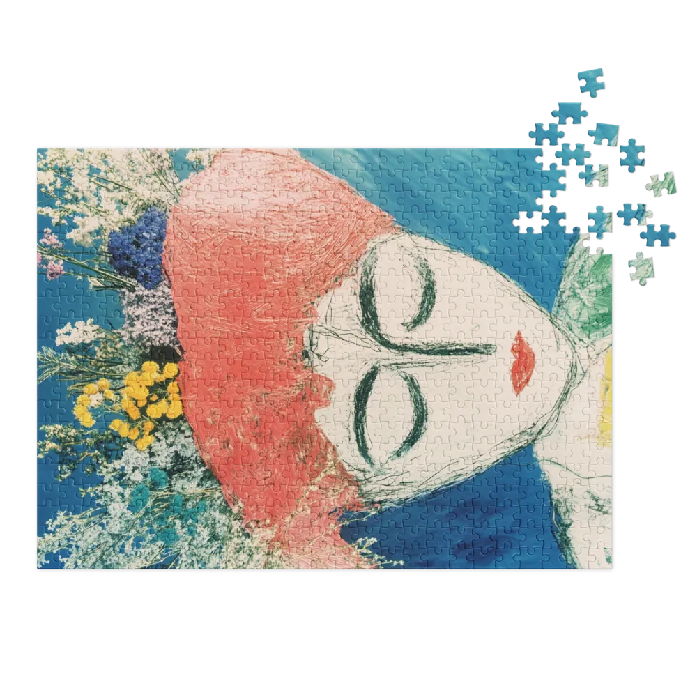 Serene Floral Portrait 
 Jigsaw Puzzle in Tin Box