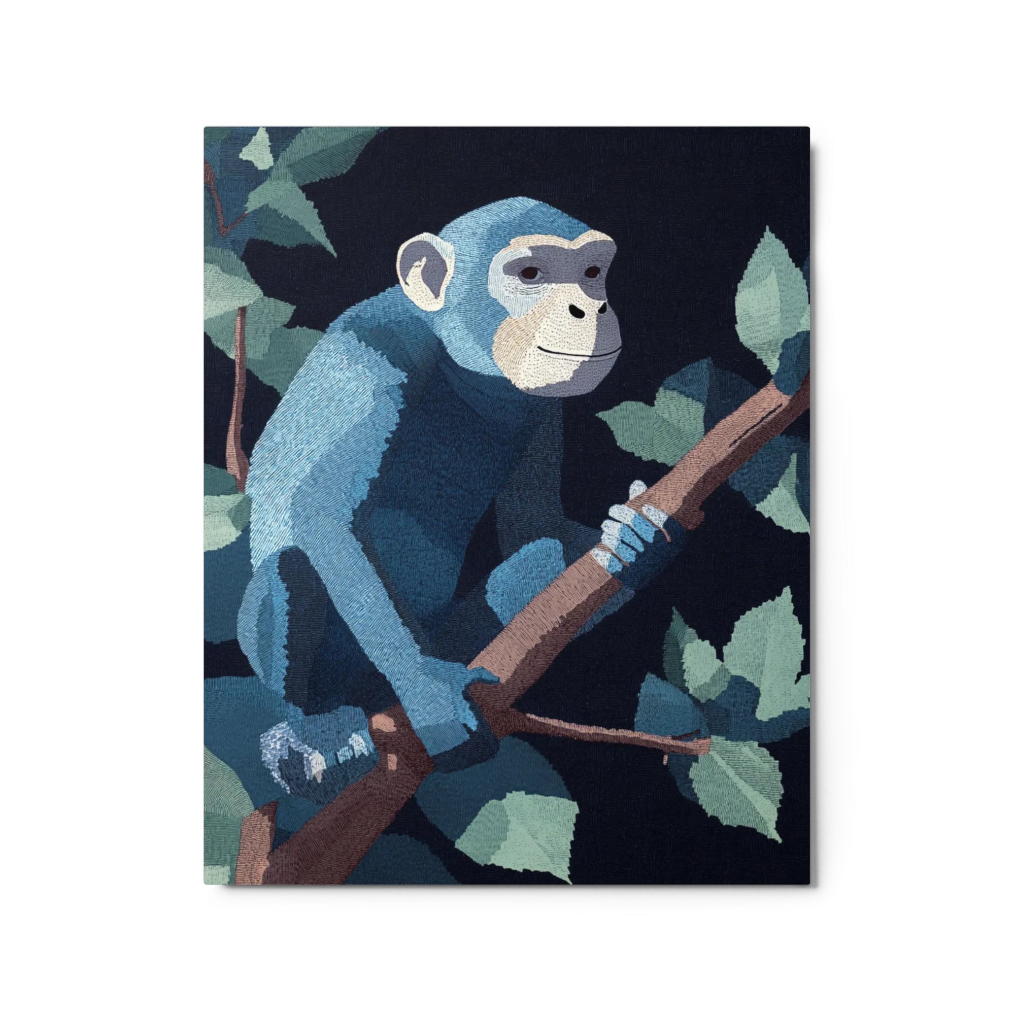Embroidered Blue Chimpanzee