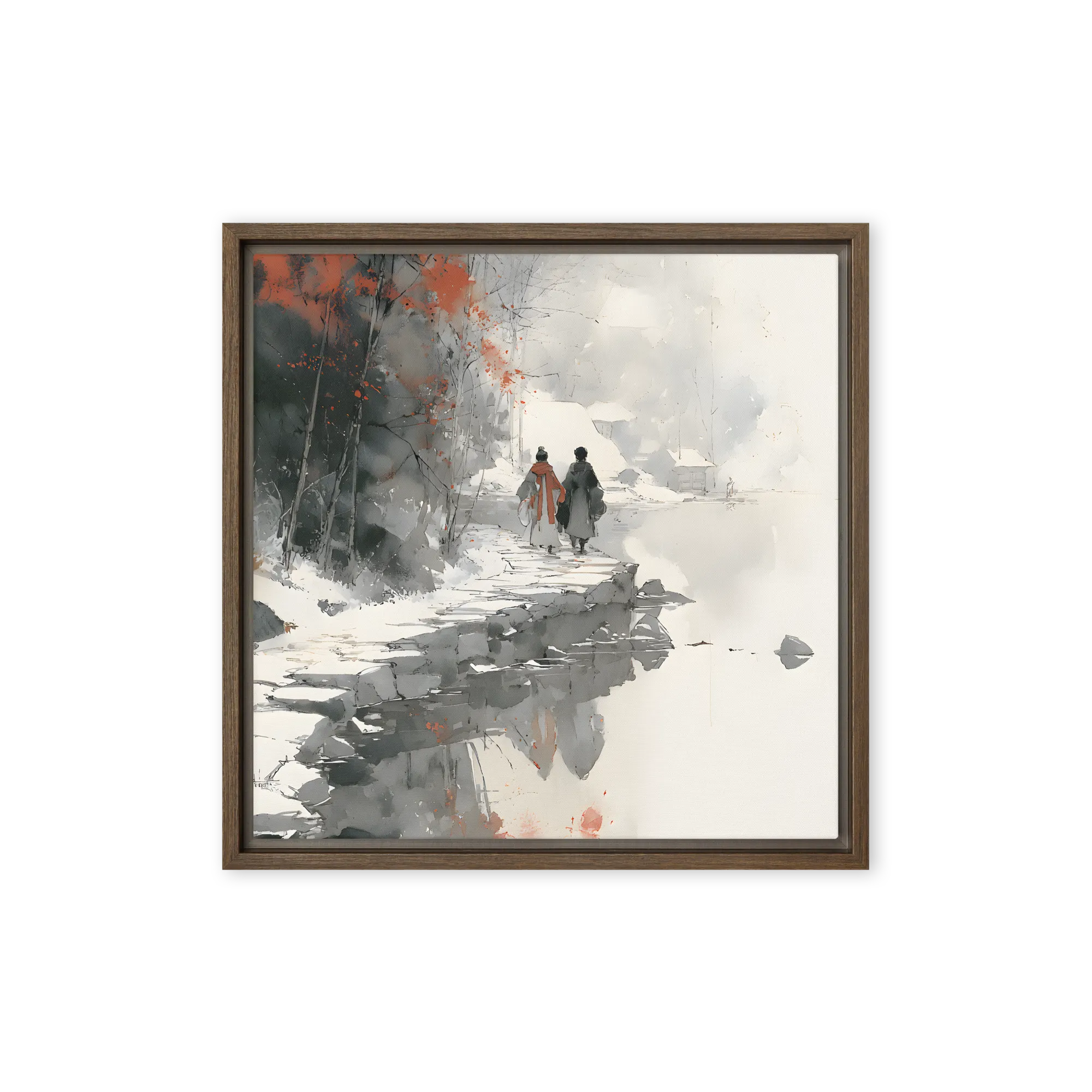 Vermilion Sumi Silence Wall Art — Minimalist Expression