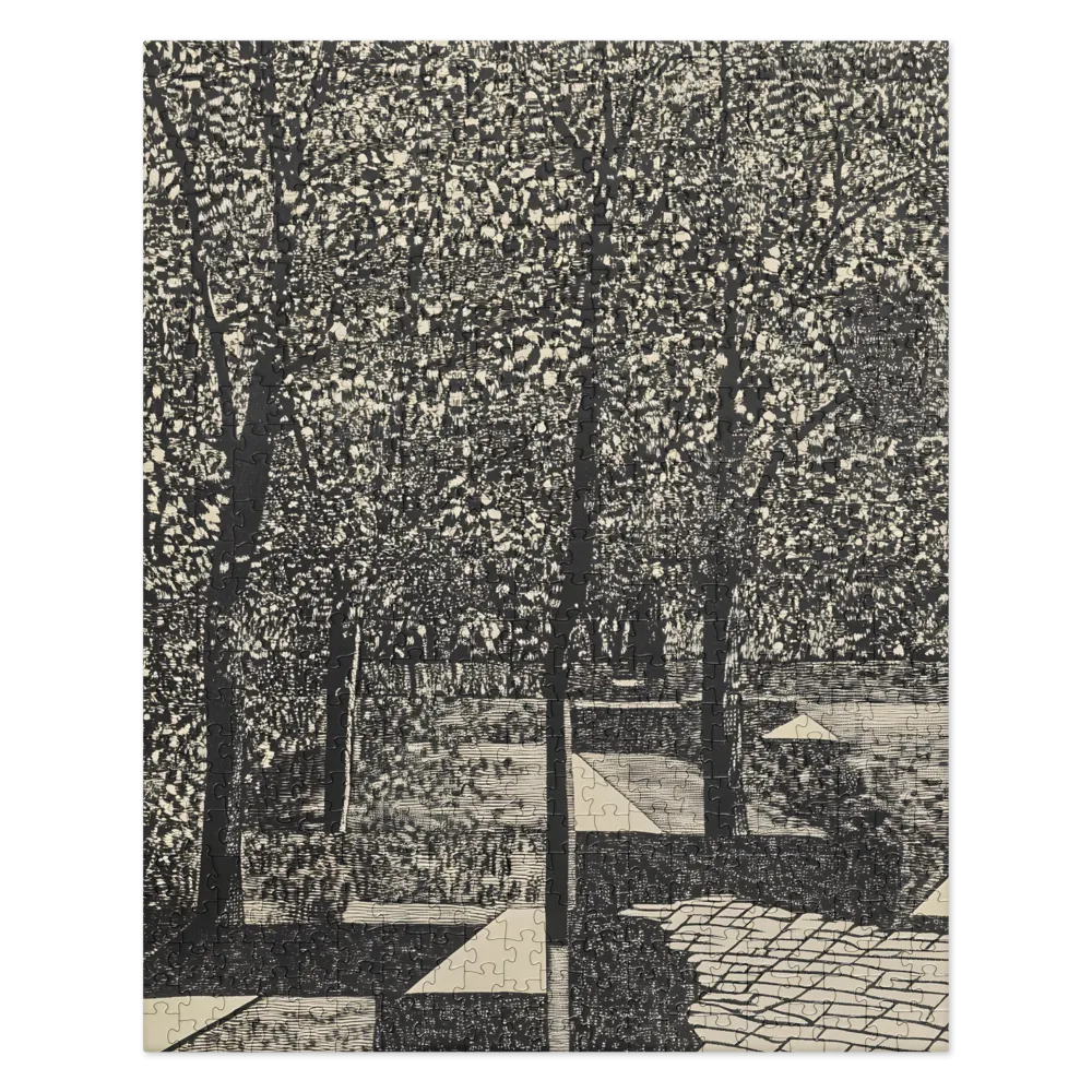 Woodland Pathway Engraving 
 Jigsaw Puzzle in Tin Box