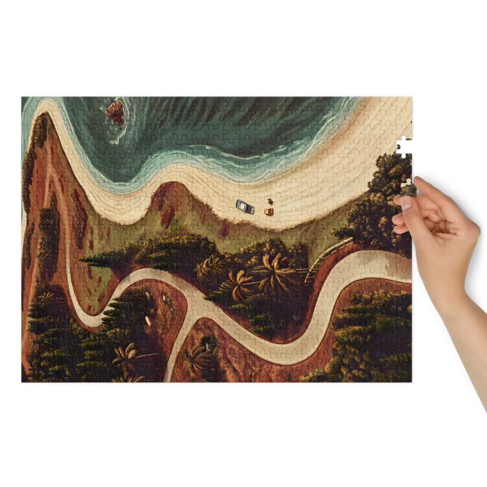 Winding Beach Road Landscape | Jigsaw Puzzle (252/520 pieces)