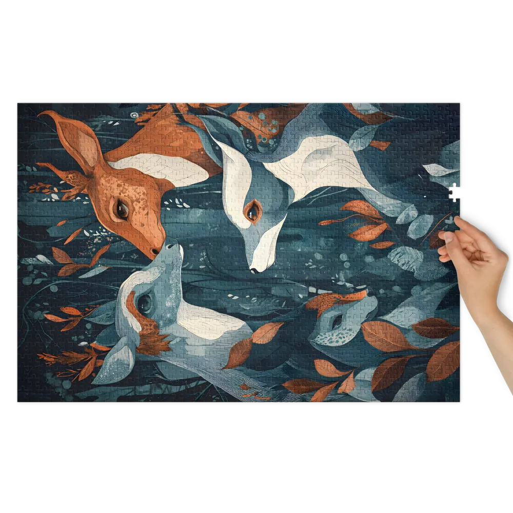 Conexão dos Cervos da Floresta 
 Puzzle em caixa de metal