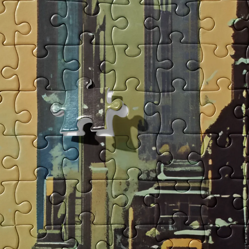 Winter Cityscape Painting 
 Jigsaw Puzzle