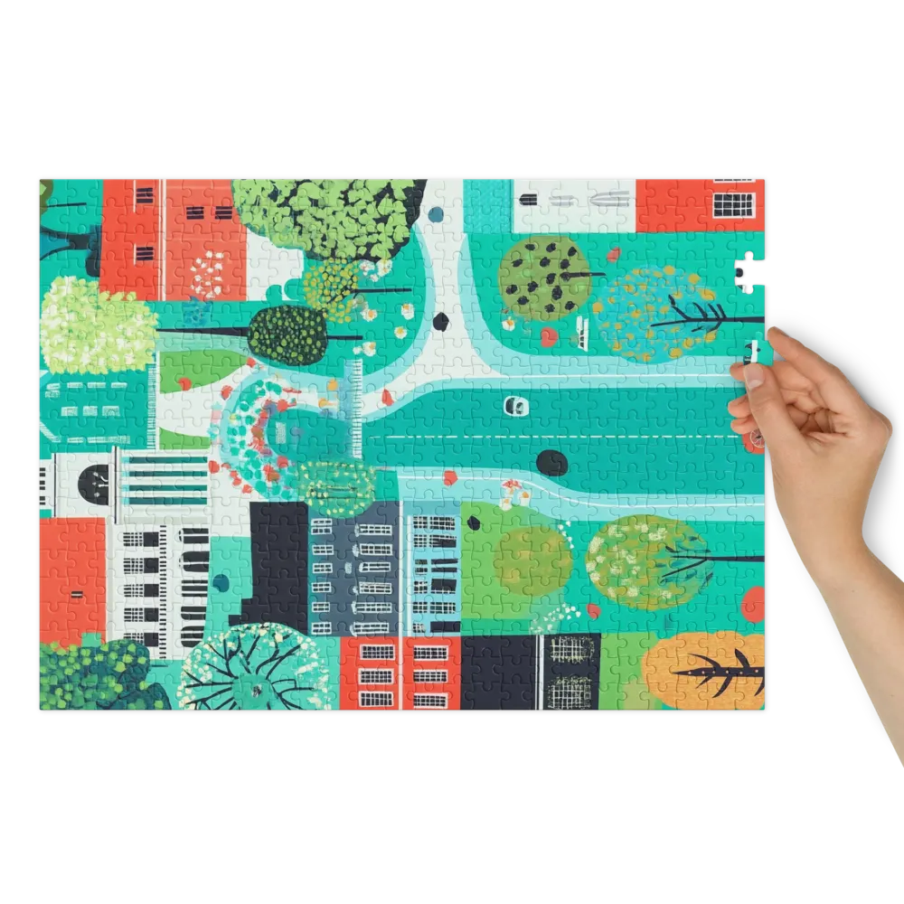 Colorful Cityscape Digital Illustration | Jigsaw Puzzle (252/520 pieces)