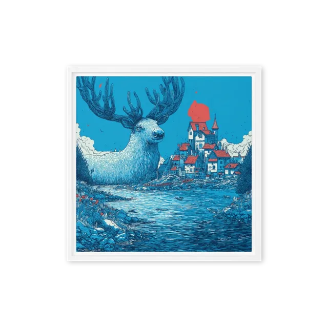 Azure Stag Harbor | Art Print