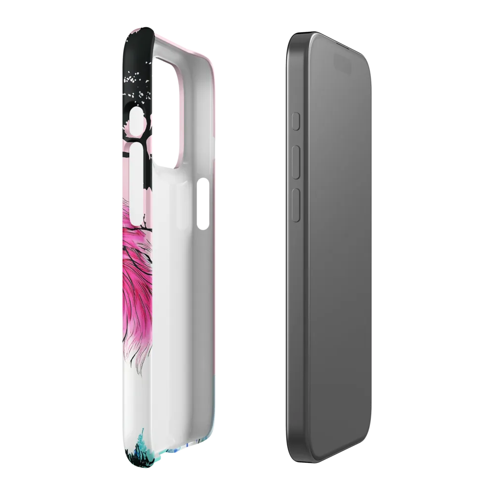 Lion Illustration with Pink Mane | Phone Case