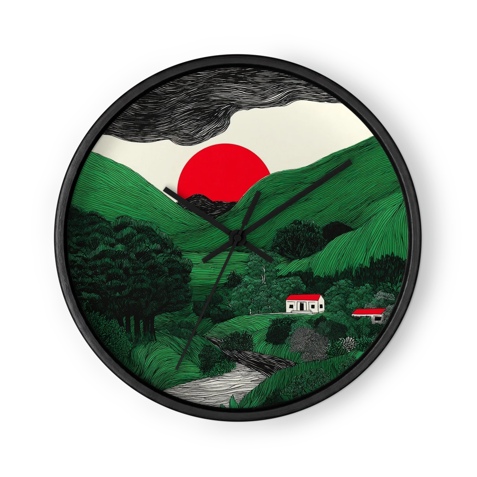 Red Sun Over Green Hills
