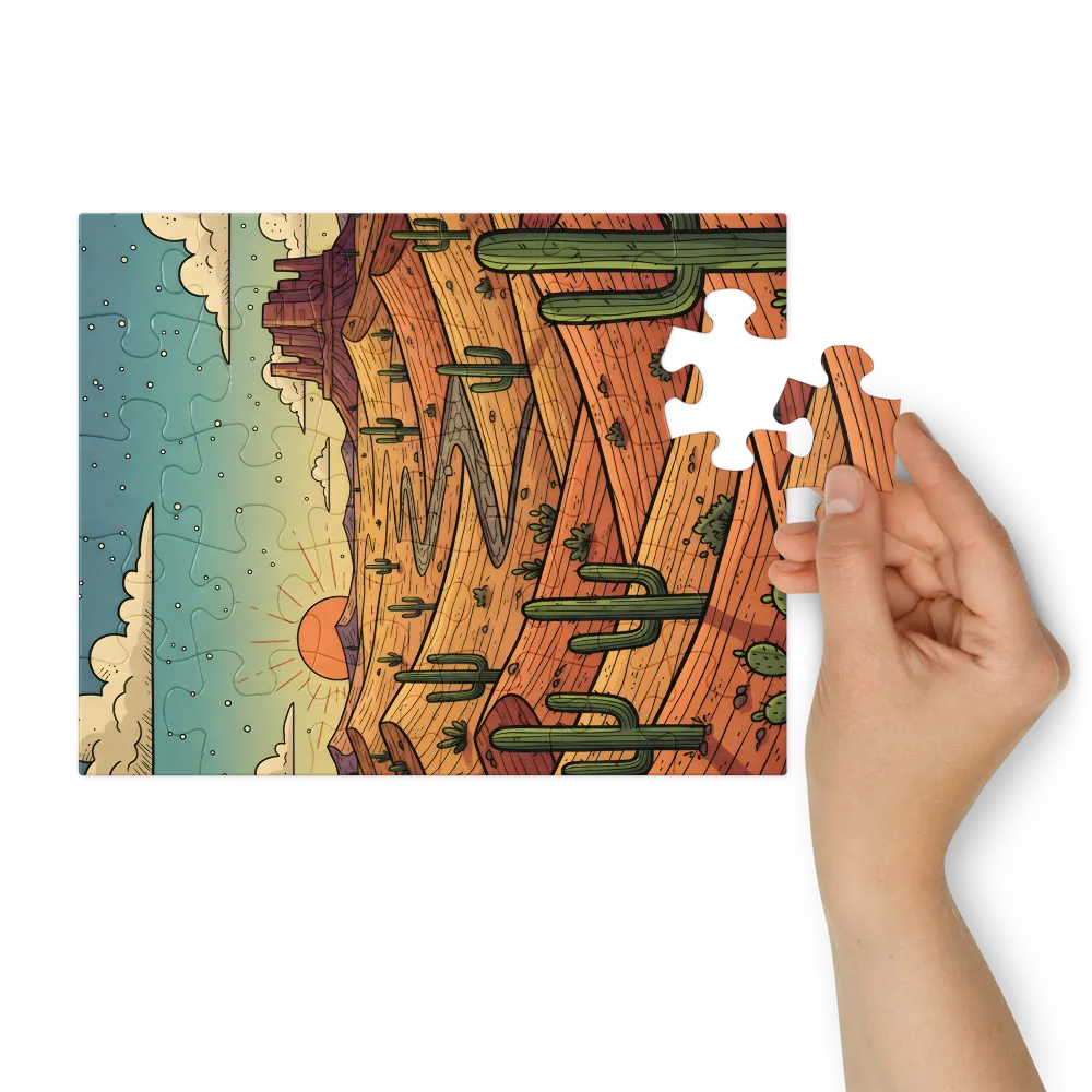 Saguaro Sunset 
 Jigsaw Puzzle in Tin Box