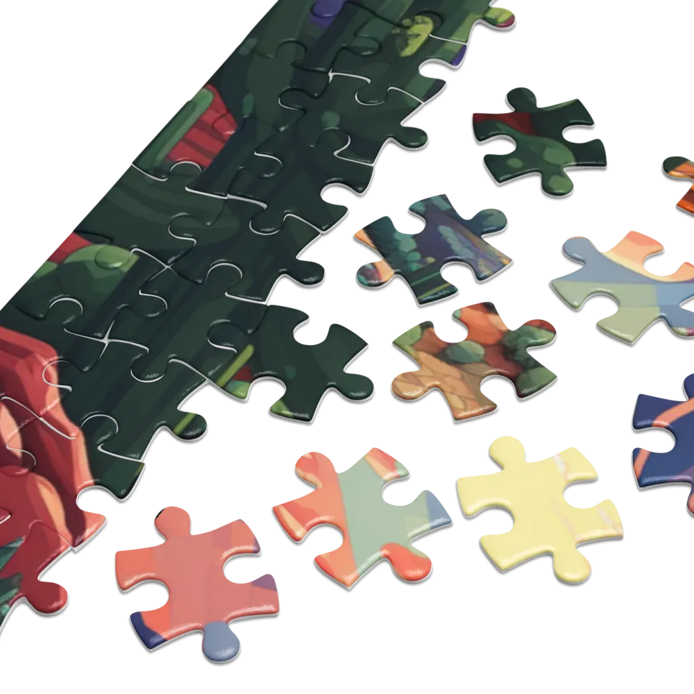 Stylized Desert Sunset 
 Jigsaw Puzzle in Tin Box