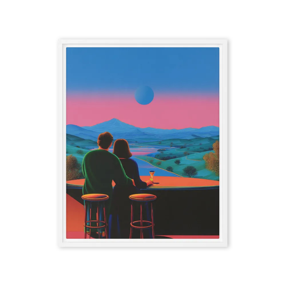 Dusk for Two 
 Poster with Red oak Frame | 18″x 18″