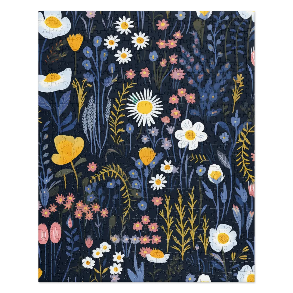 Midnight Garden Bloom 
 Jigsaw Puzzle