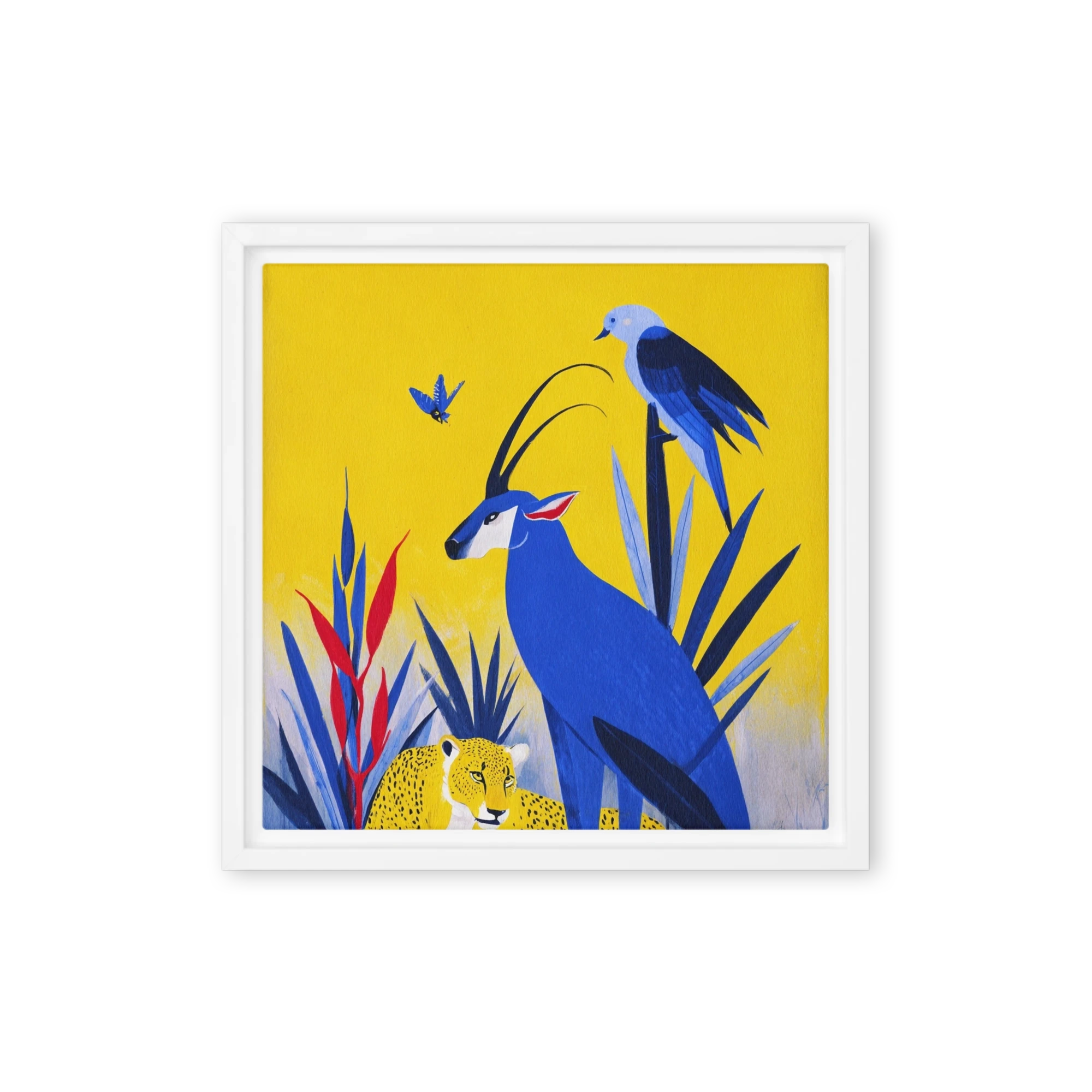 Blue Gazelle and Cheetah | Art Print