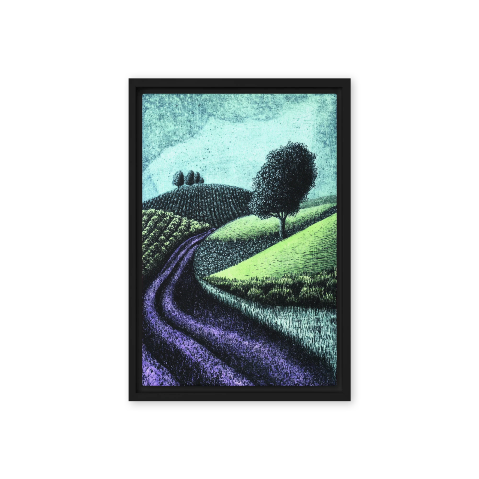 Abstract Landscape with Road and Tree