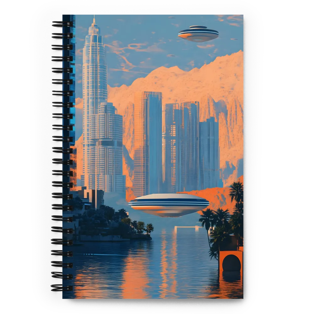 Futuristic Oasis Skyline 
 Spiral Notebook | 140 pages