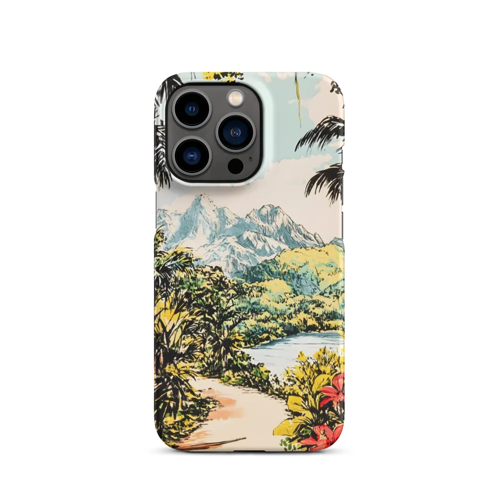 Tropical Landscape with Mountains | Phone Case