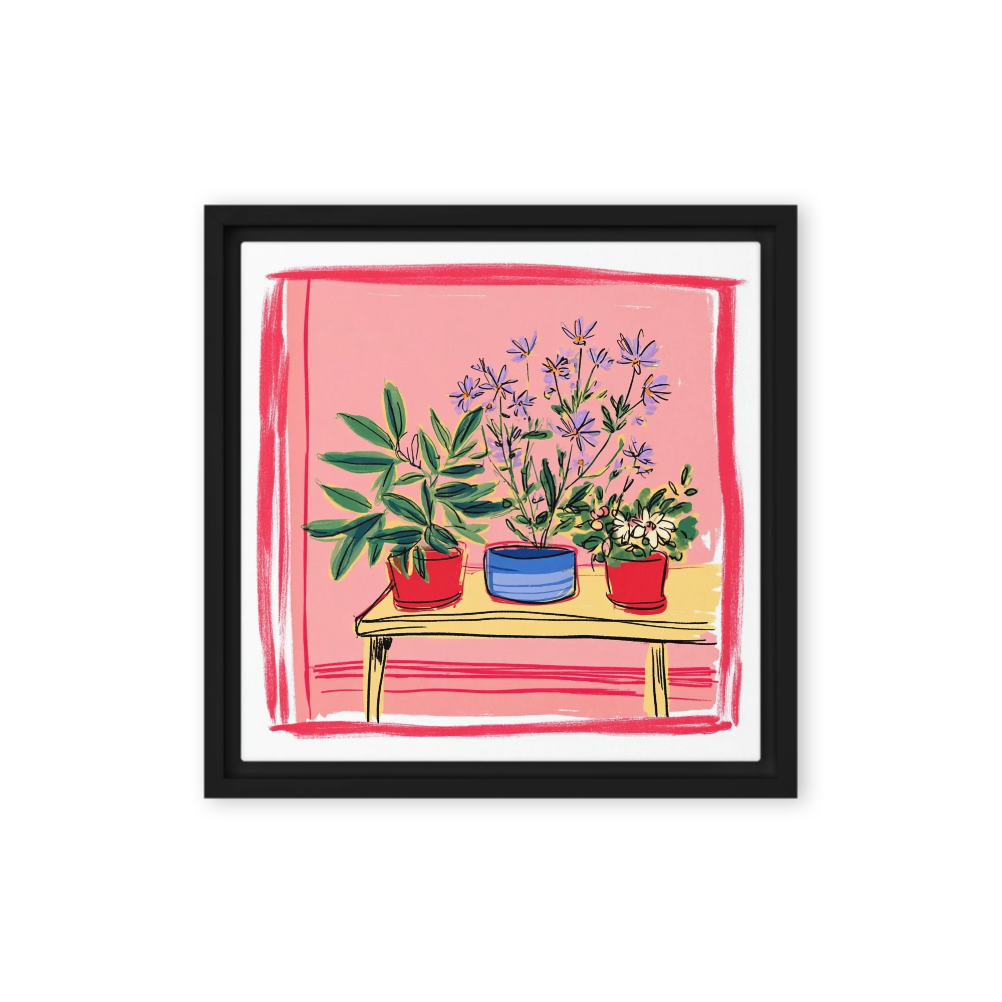 Three Potted Plants