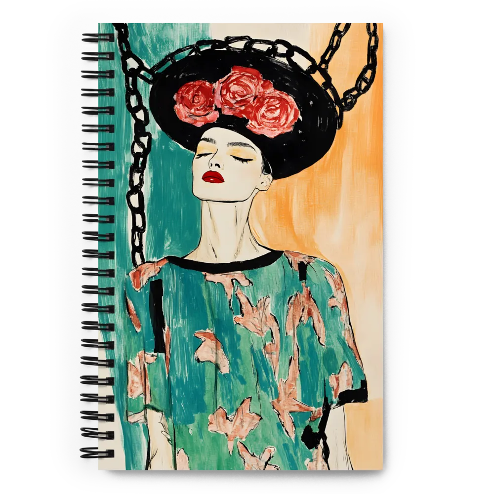 Floral Hat Portrait 
 Spiral Notebook | 140 pages