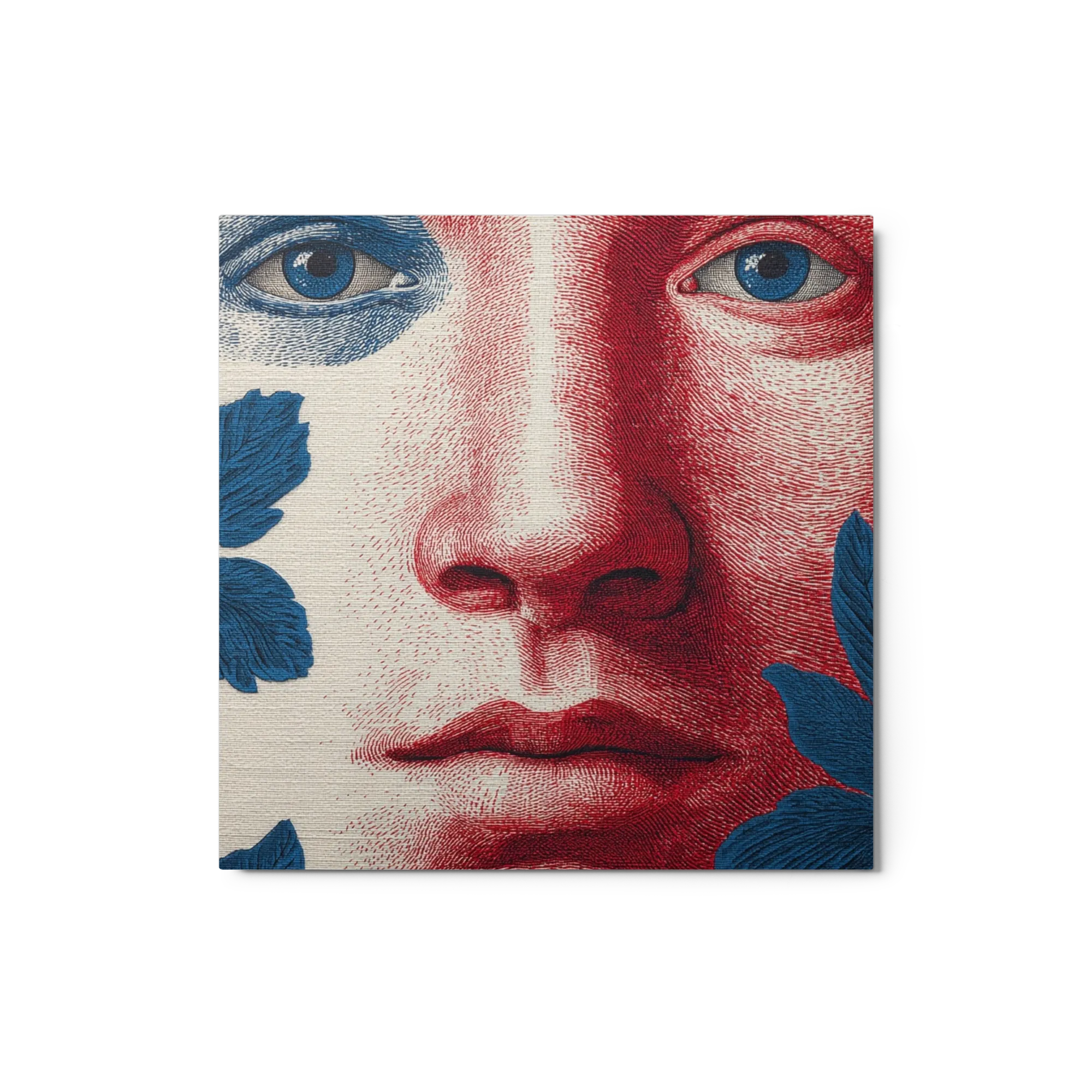 Red and Blue Engraving