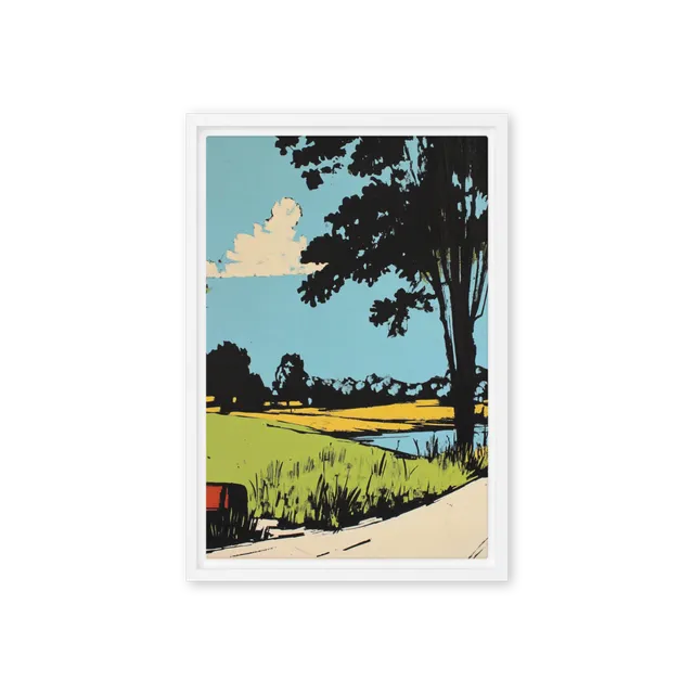 Summer Riverside Landscape | Art Print