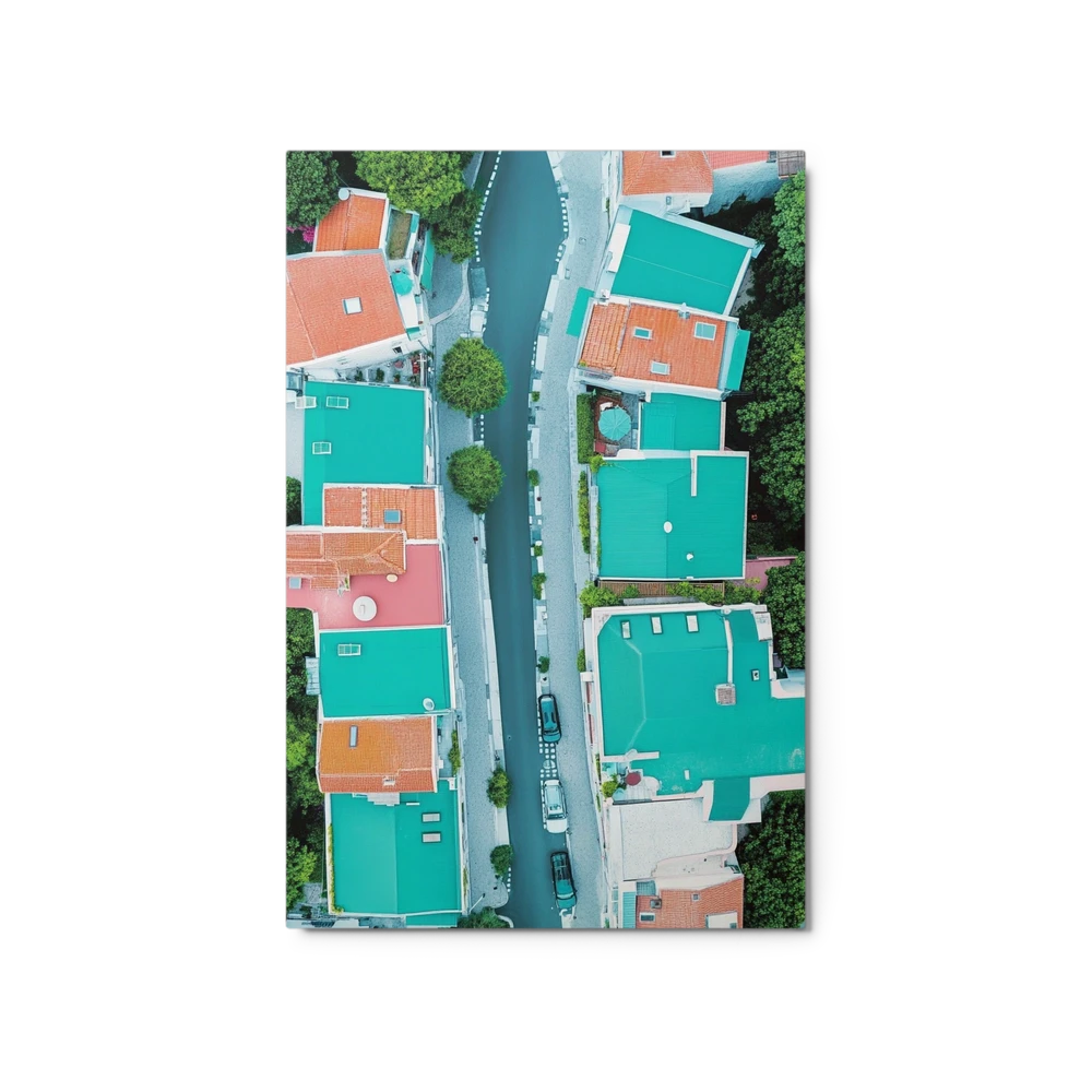 Over the Teal Rooftops | Art Print