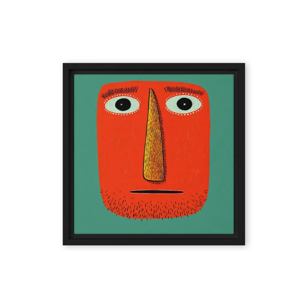 Red Folk Face | Art Print