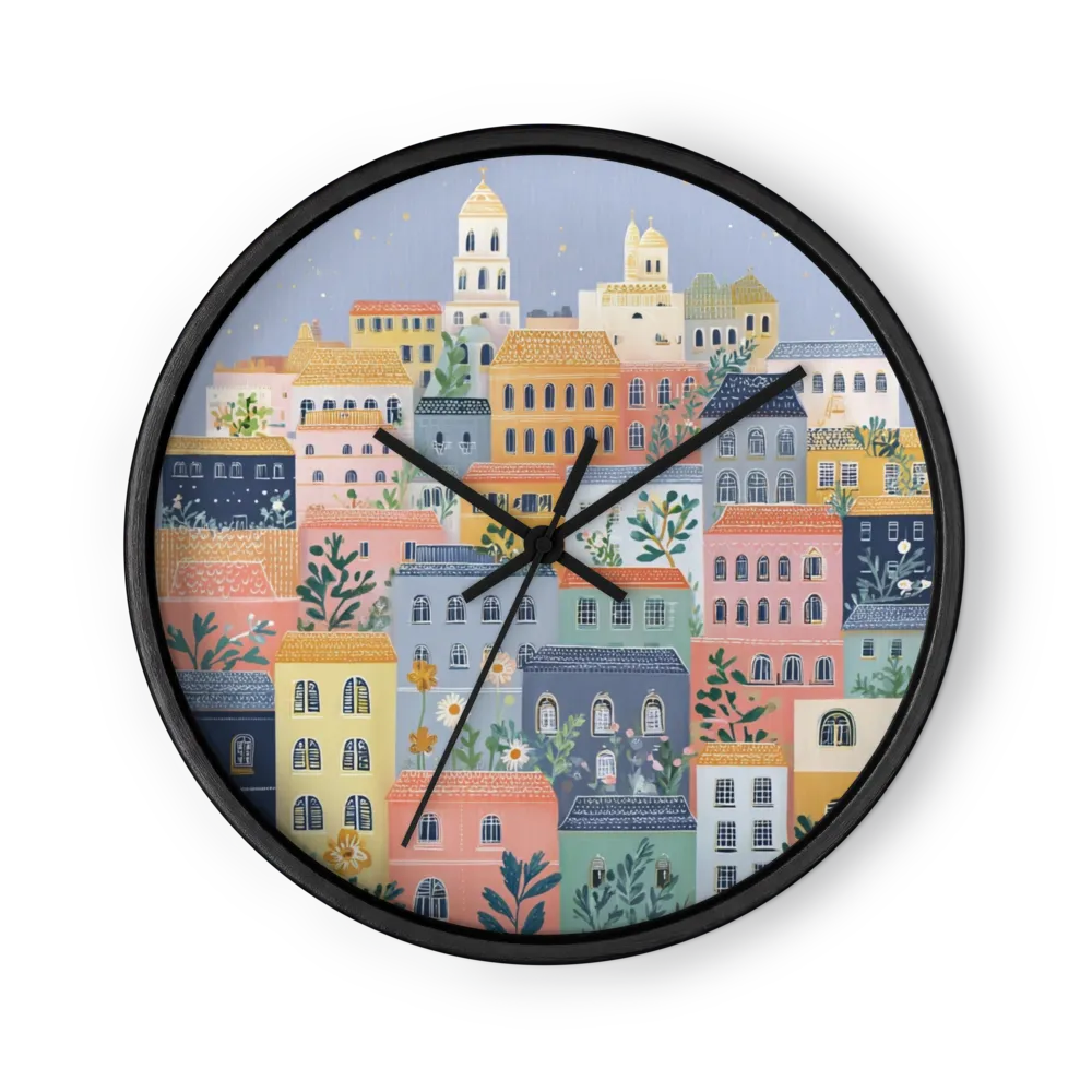 Whimsical Hillside Village | Wall Clock