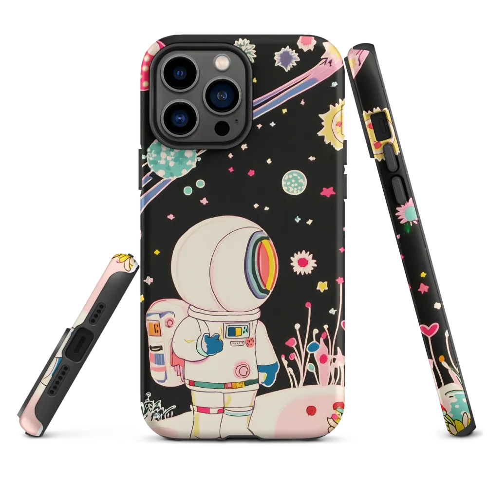 Cartoon Astronaut in Space | Phone Case