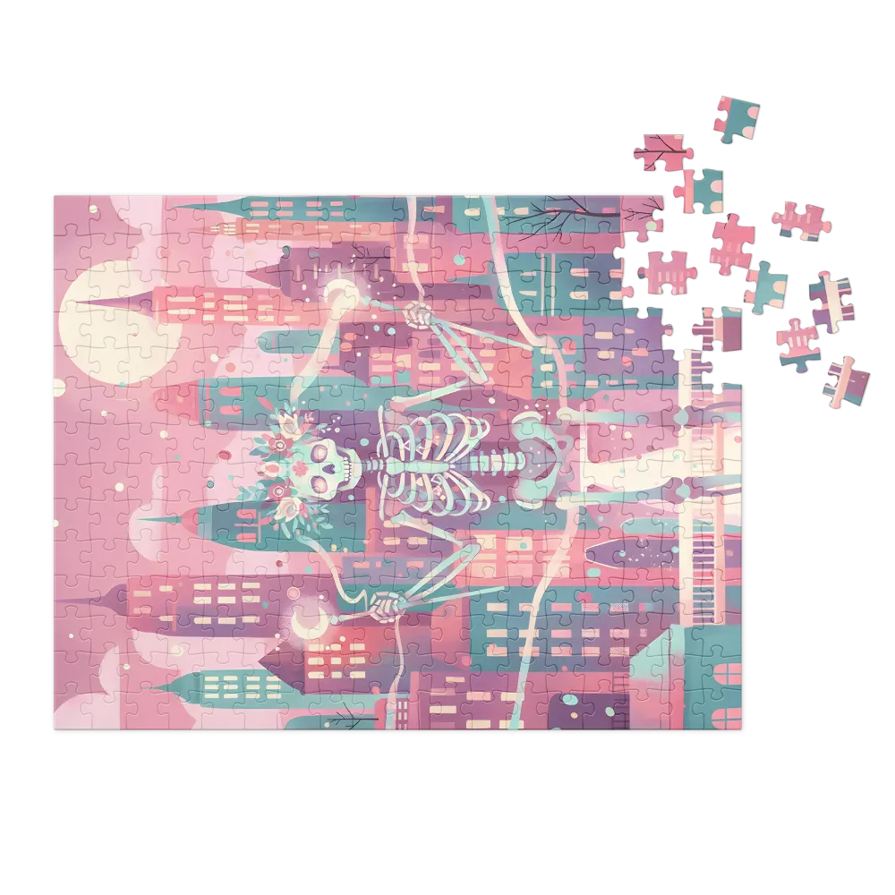 Moonlit Floral Skeleton