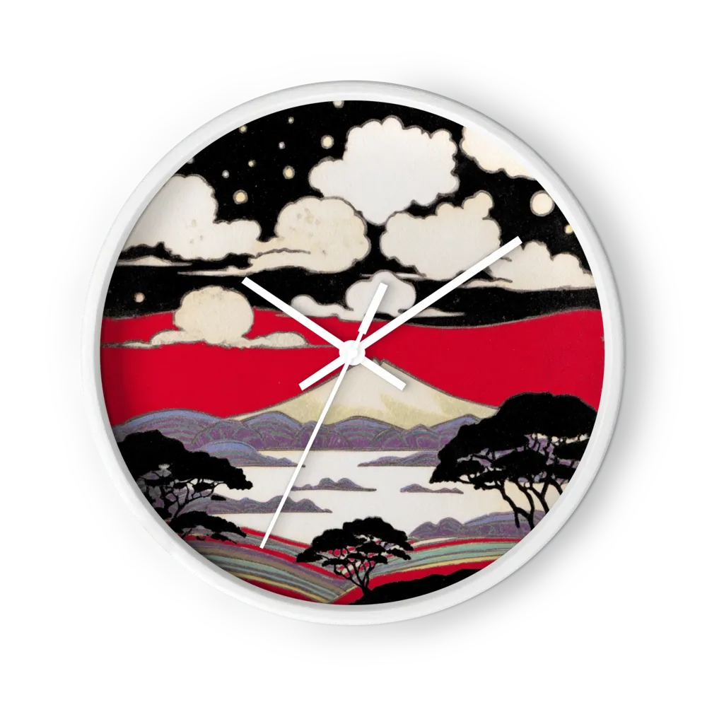 Mount Fuji onder de Sterrenhemel | Wandklok