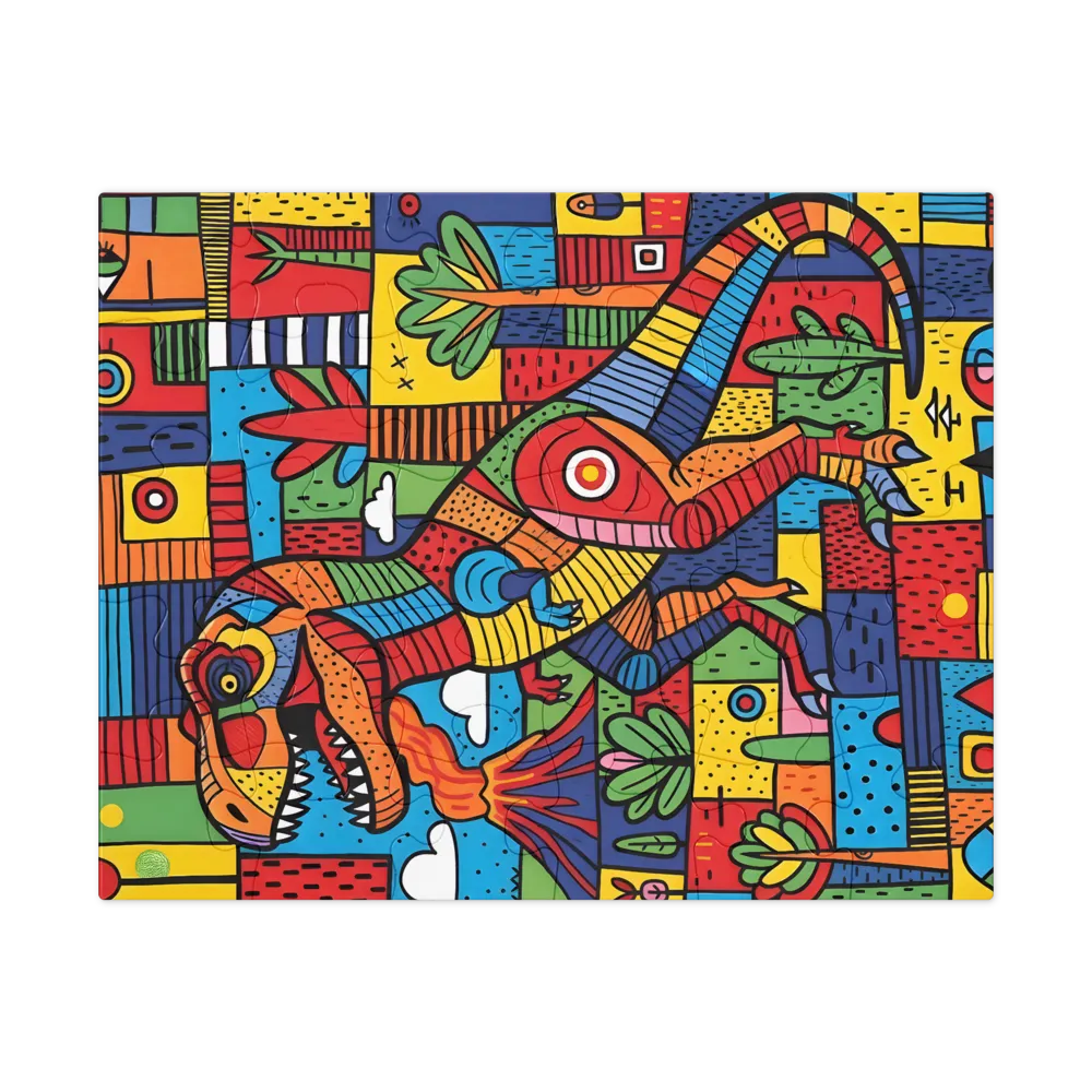 Rex of the Mosaic Wild 
 Jigsaw Puzzle in Tin Box