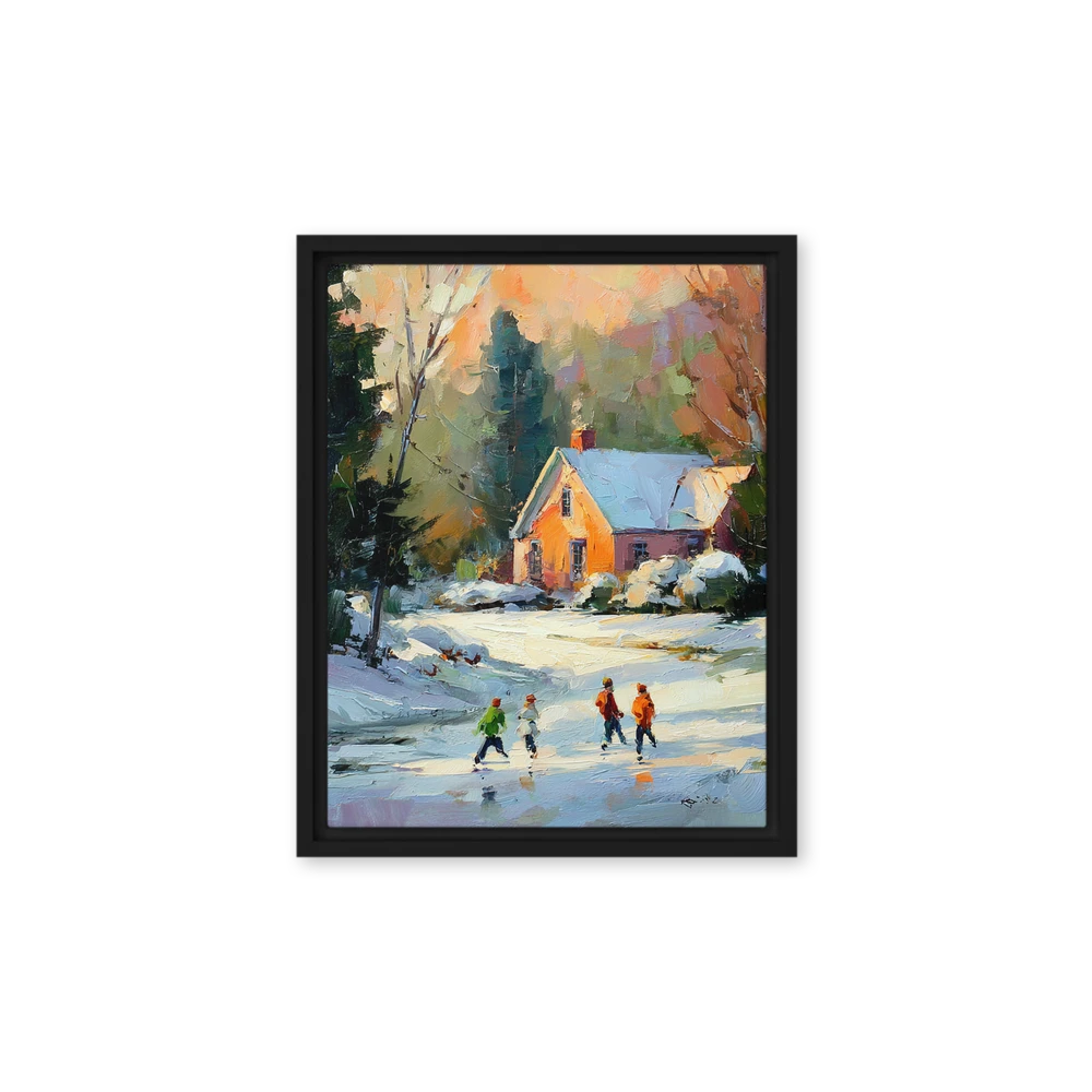 Sunlit Winter Cottage | Art Print