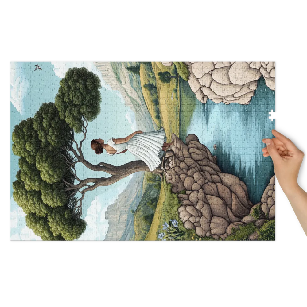 Woman by a Tranquil River | Jigsaw Puzzle (252/520 pieces)