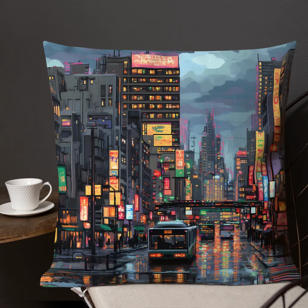 Neon Dreams: A Pixelated Urban Night