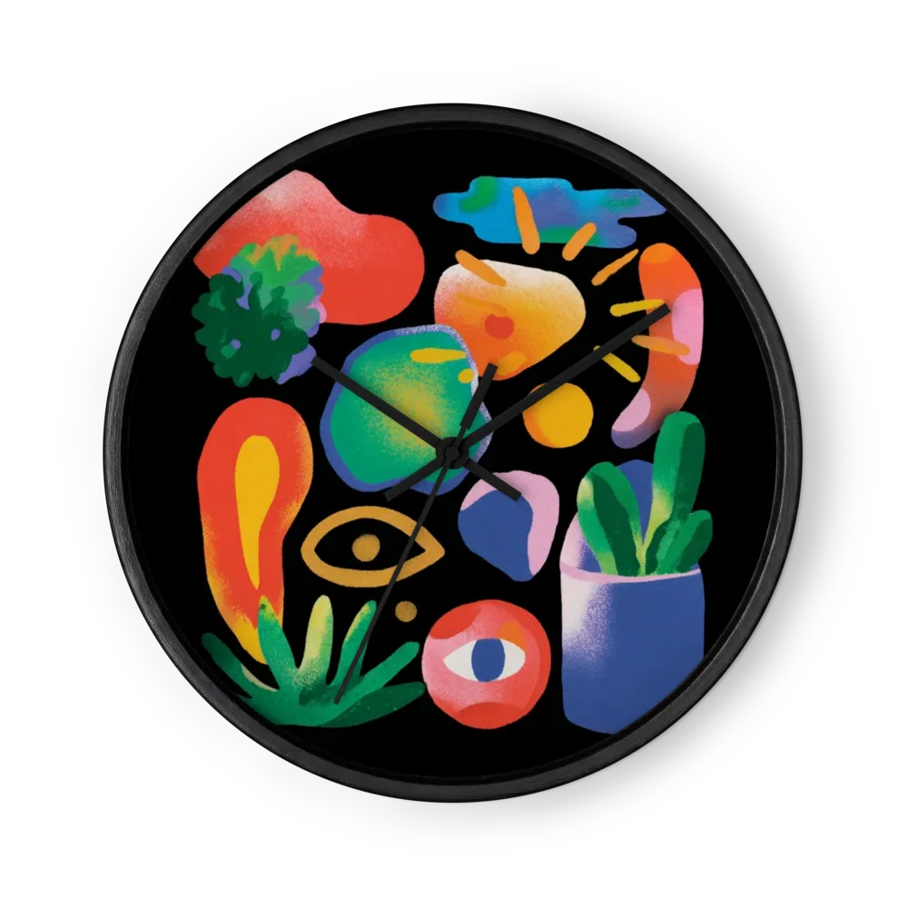 Organic Forms and Eyes | Wall Clock