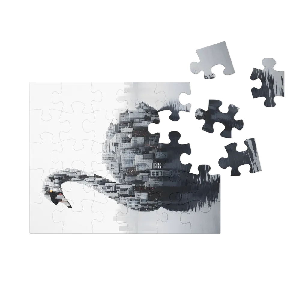 Urban Swan 
 Jigsaw Puzzle in Tin Box
