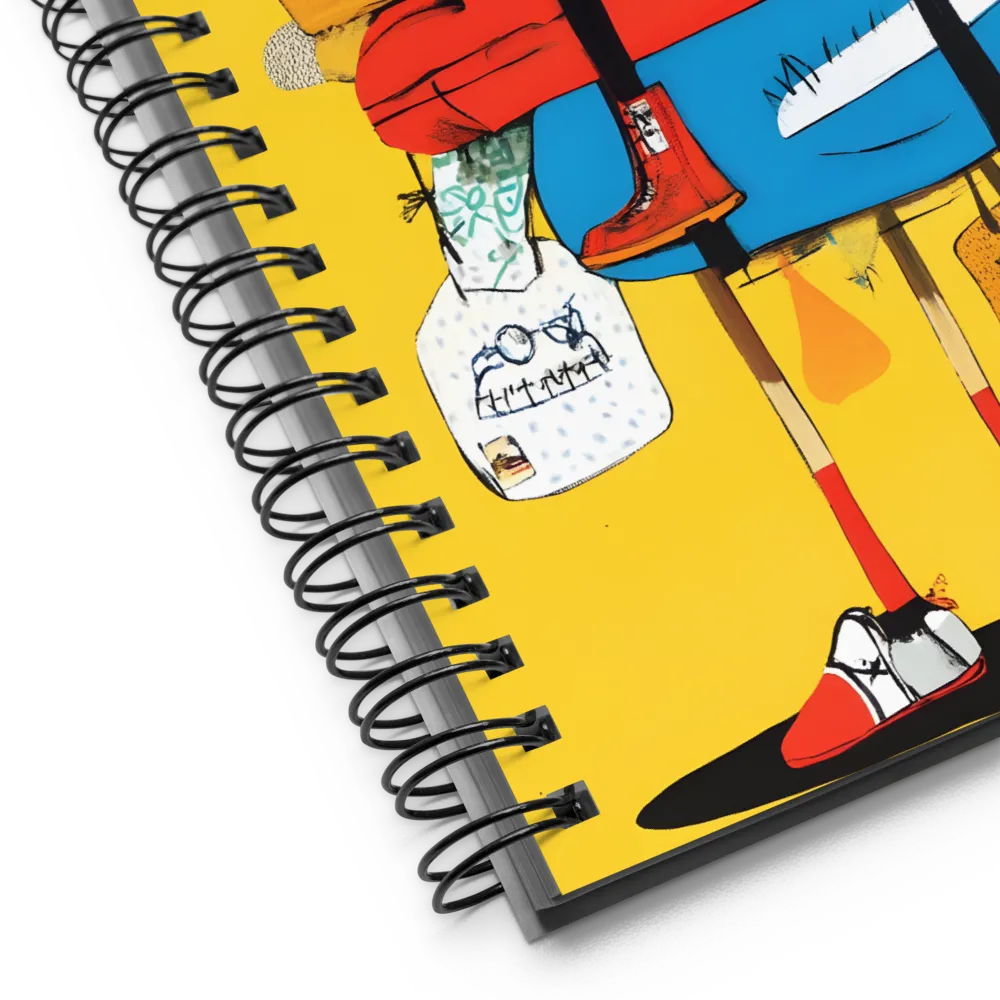Whimsical Stacked Traveler 
 Spiral Notebook | 140 pages