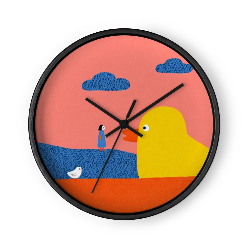 Girl and Giant Duck | Wall Clock