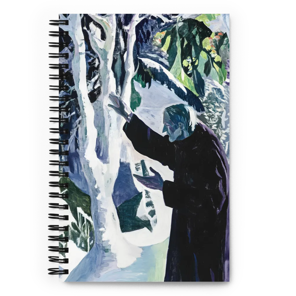 Solitary Figure in Expressive Landscape 
 Spiral Notebook | 140 pages