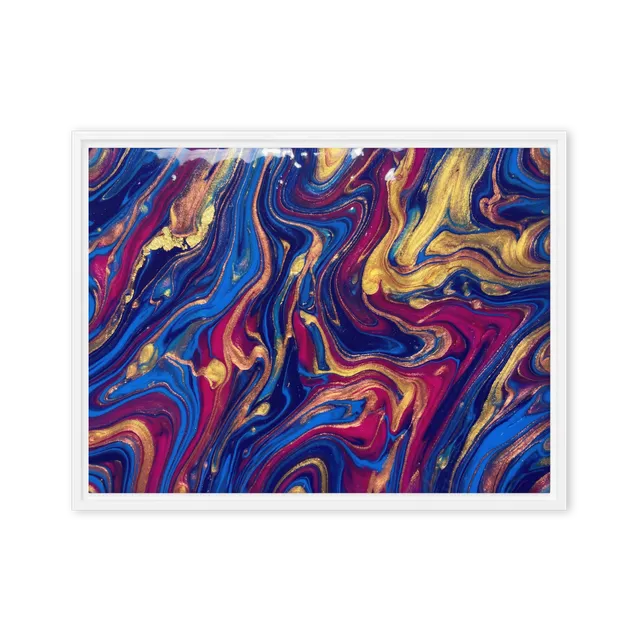 Liquid Cosmos: Gold and Magenta Flow | Art Print
