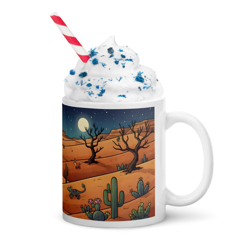 Moonlit Desert Foxes 
 Mug with Red inside | 15 oz