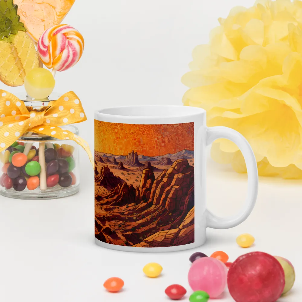 Sunset Over the Badlands 
 Mug with Red inside | 15 oz