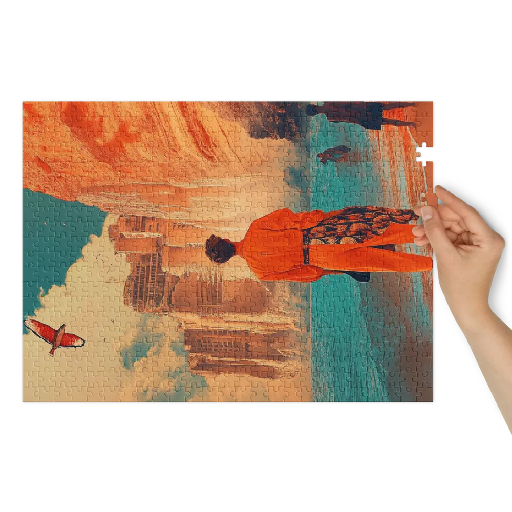 The Orange Shore 
 Jigsaw Puzzle in Tin Box