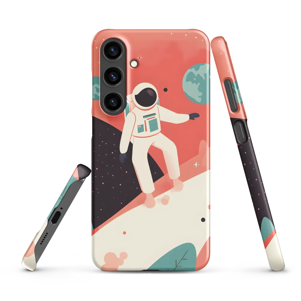 Astronaut Walking in Cosmic Landscape | Phone Case