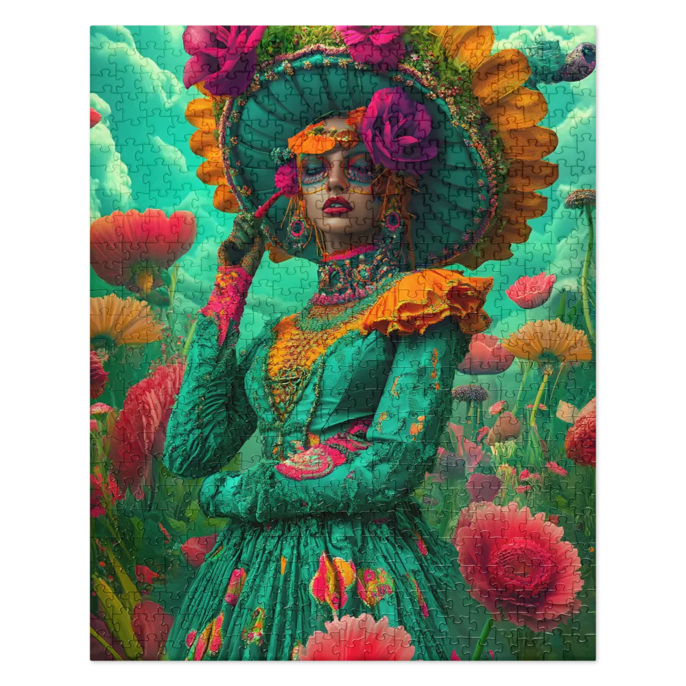 Enchanting Floral Muse 
 Jigsaw Puzzle in Tin Box