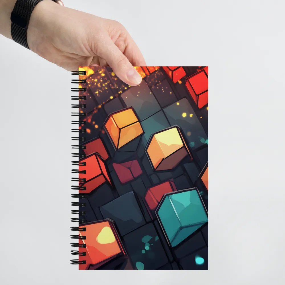 Abstract Geometric Cubes 
 Spiral Notebook | 140 pages