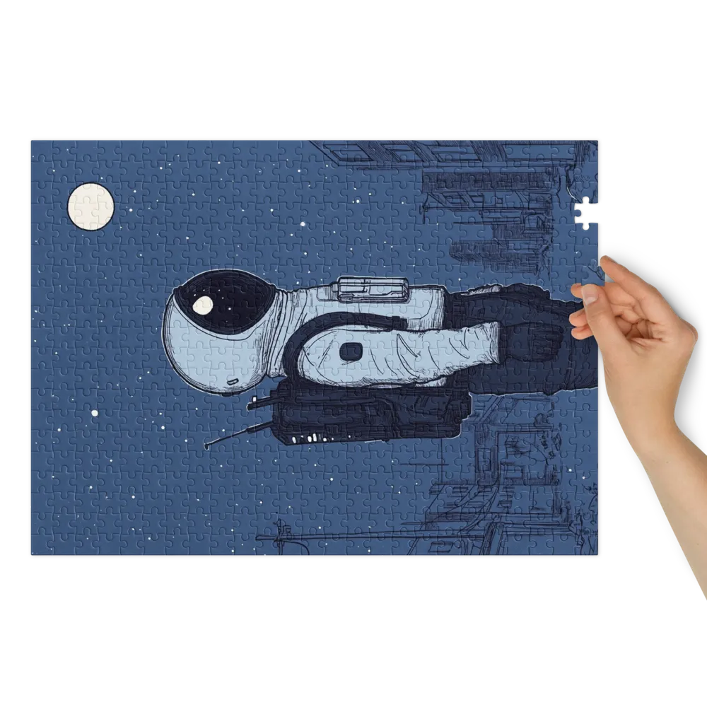 Stargazer in the City 
 Jigsaw Puzzle in Tin Box