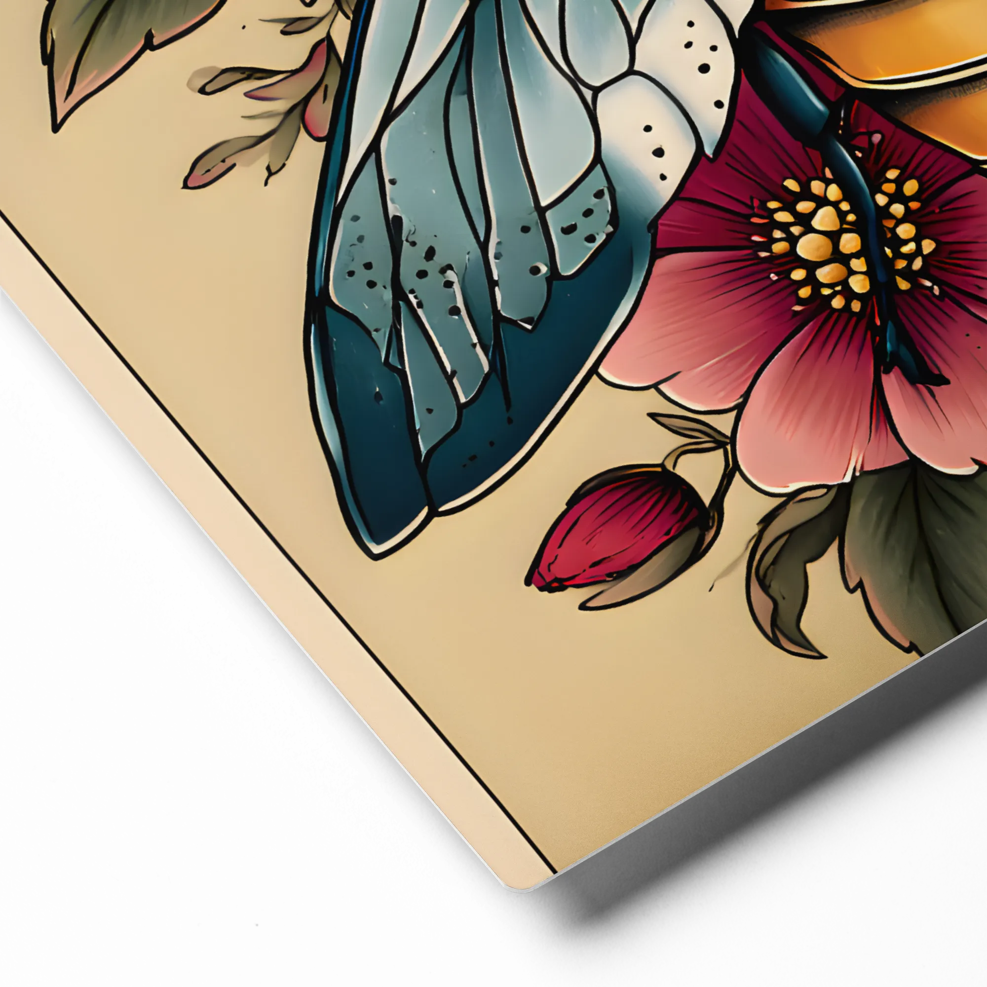 The Floral Bee 
 Canvas | 8″x 8″