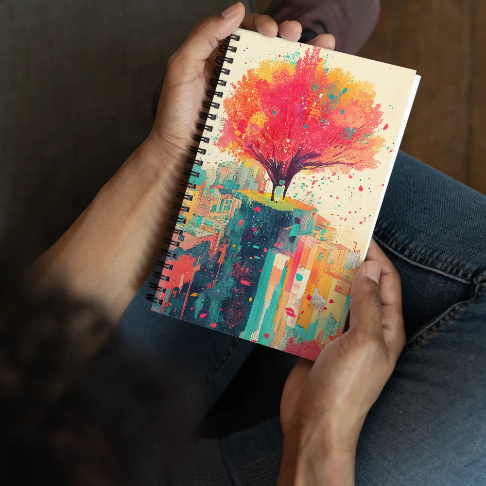 Vibrant Floating Cityscape 
 Spiral Notebook | 140 pages